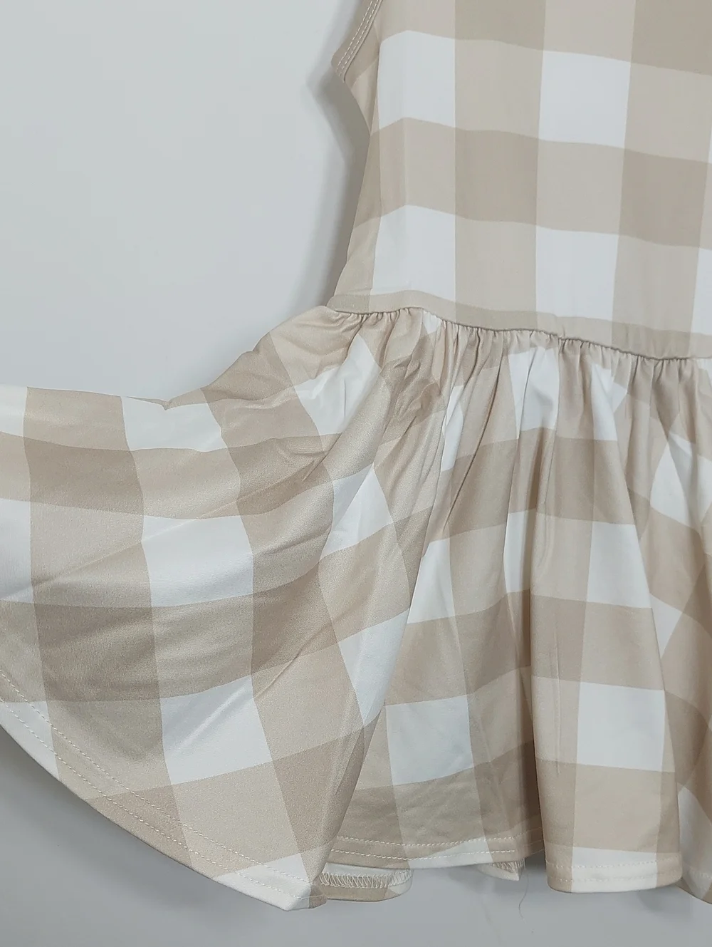 Dot Dot Smile Girls Dress Size 2T Sandstone Check Print Tank Style FLAWED Twirl